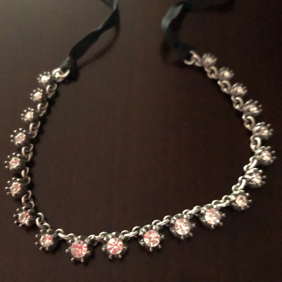 Silpada CZ and 925 silver necklace on black ribbon - Picture 3 of 3